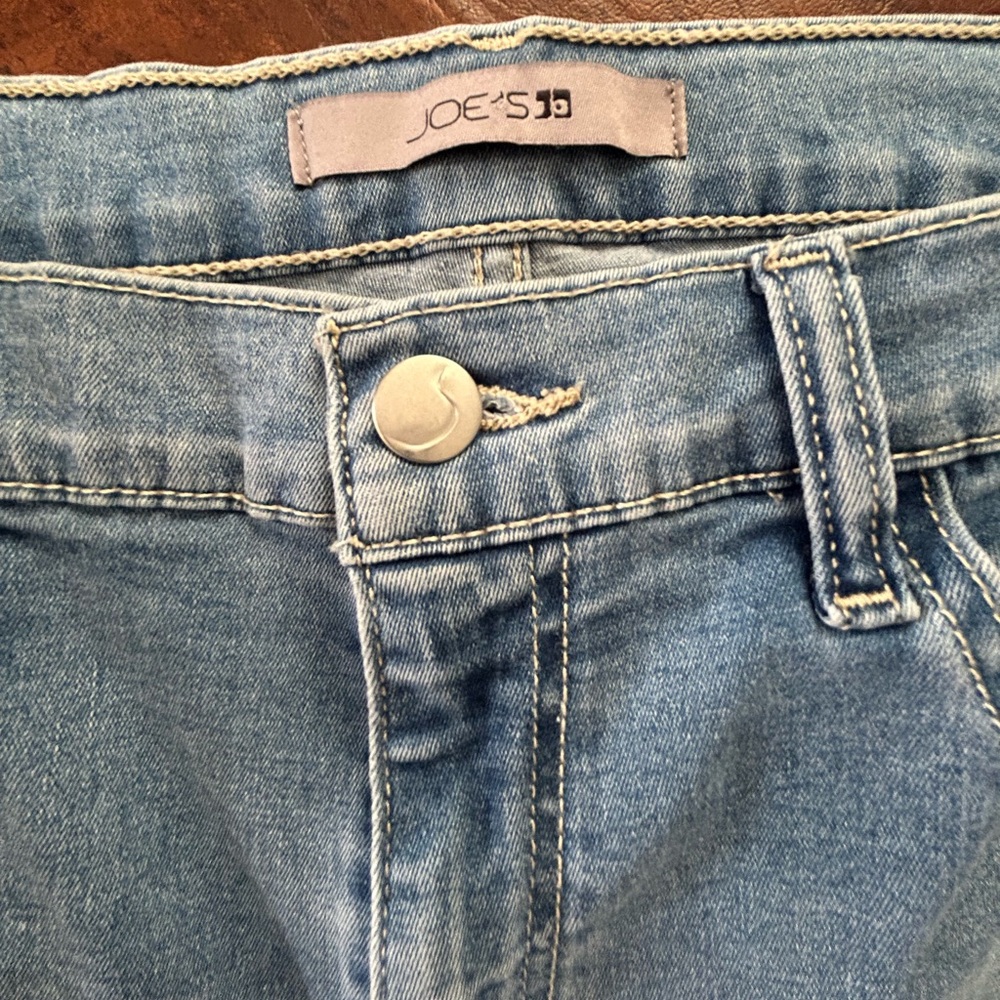 Joe’s High Rise Light Wash Straight Leg Jeans Stretch 5 Pocket Size 31 EUC